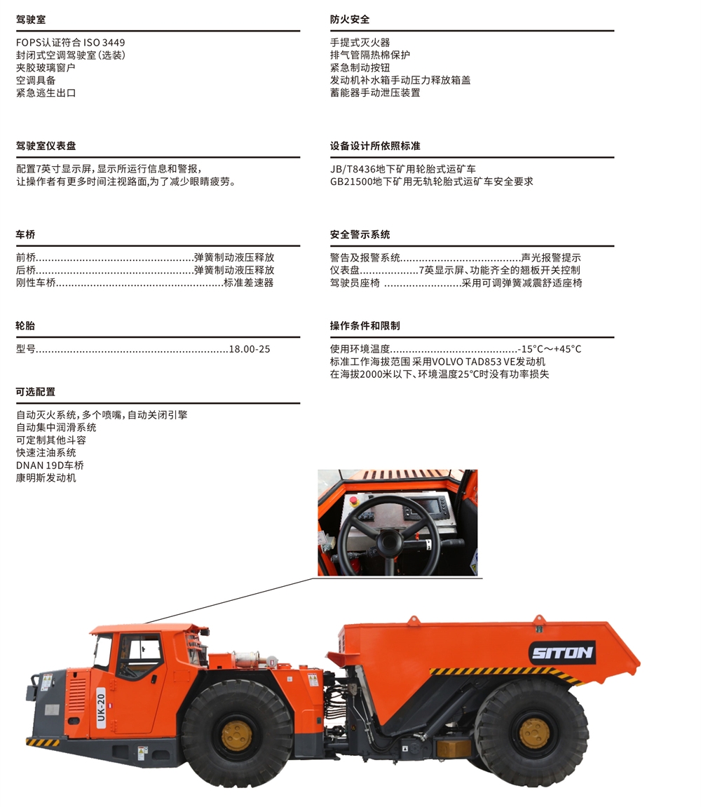 地下礦用卡車參數(shù)