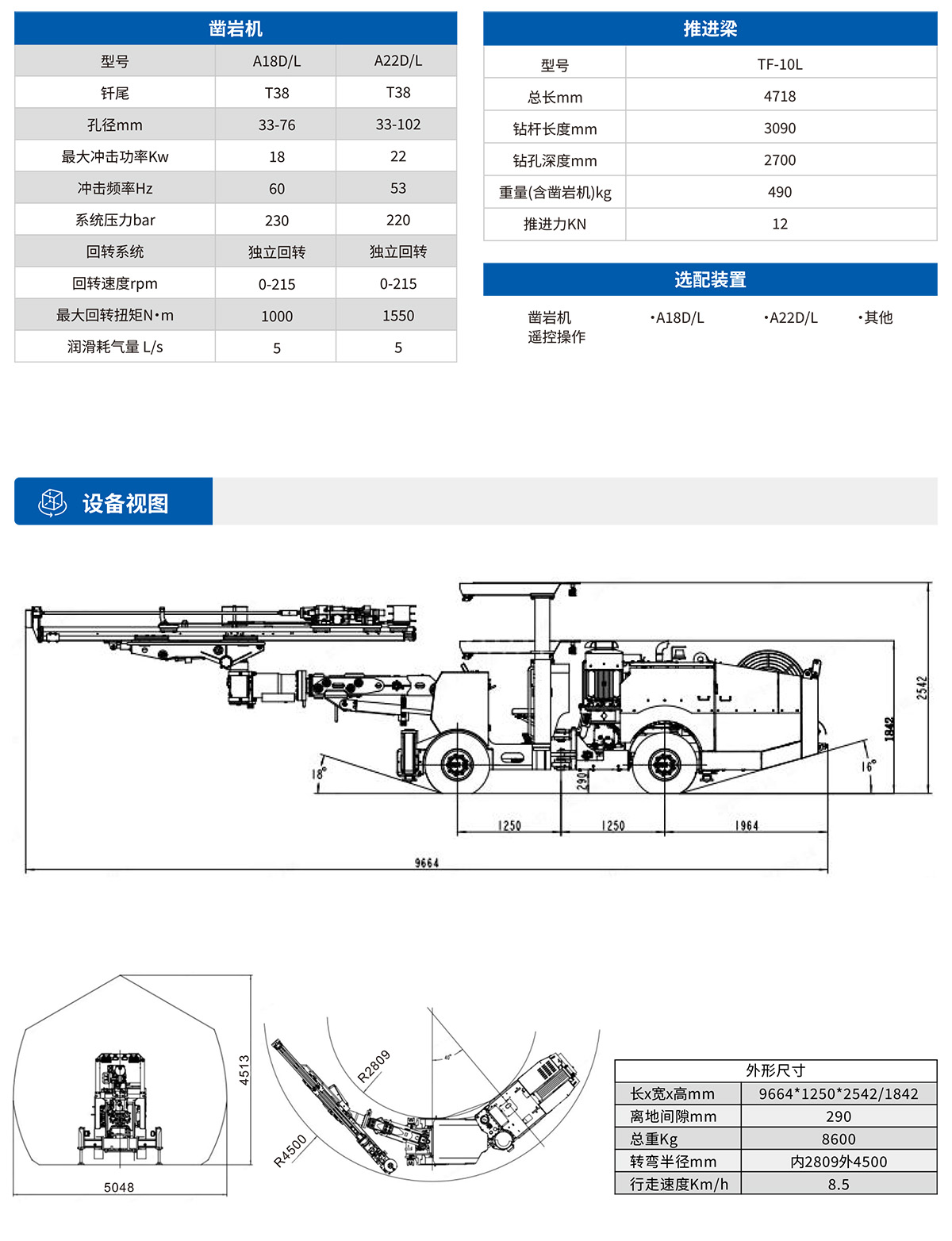 小型液壓掘進(jìn)鉆車設(shè)備視圖